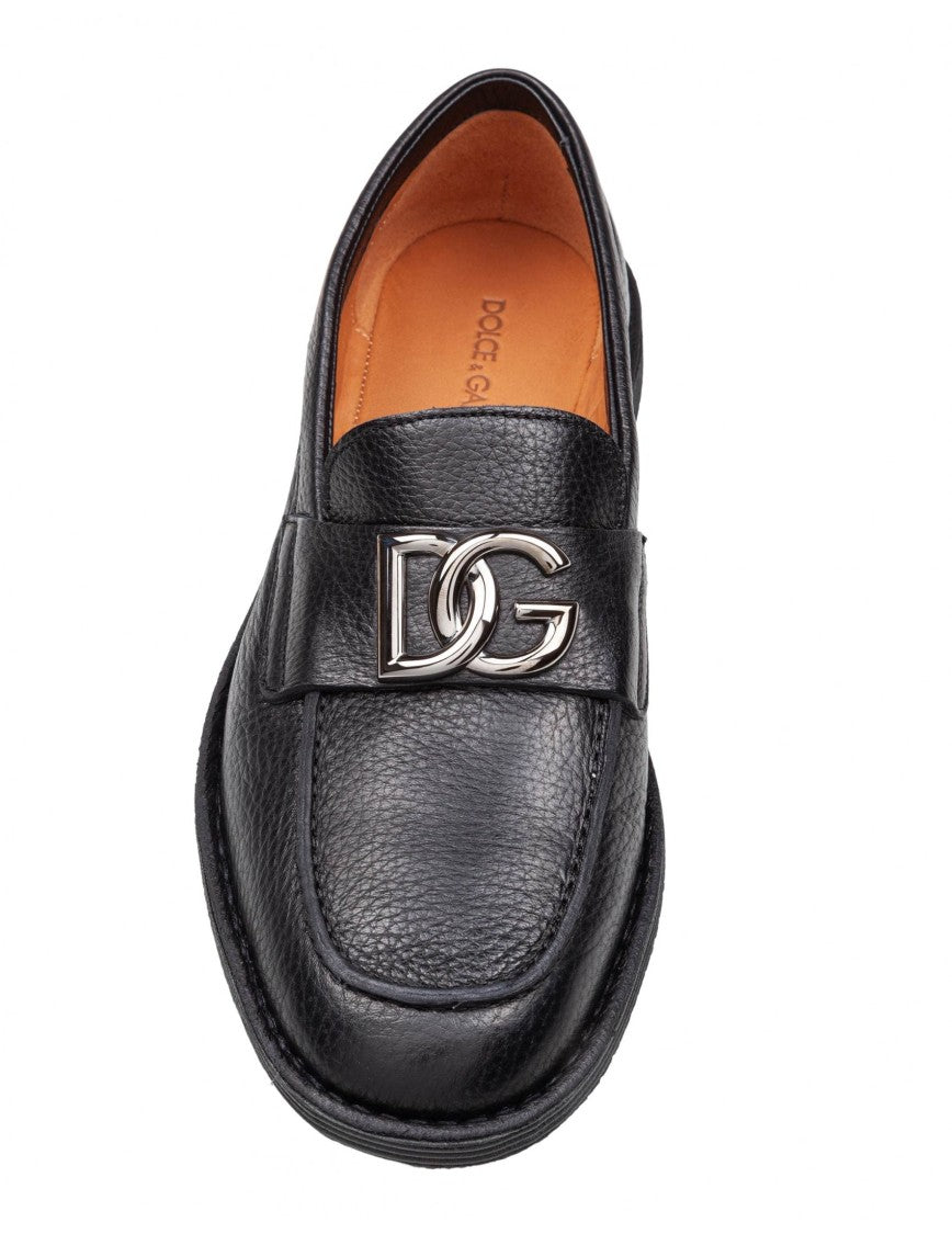 Dolce & Gabbana Black Soft Leather Loafers