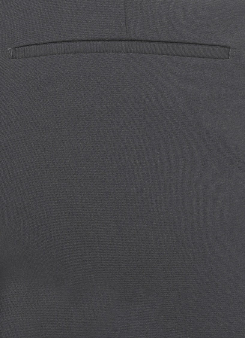 Pt Torino Dark Grey Wool Straight-Leg Pants