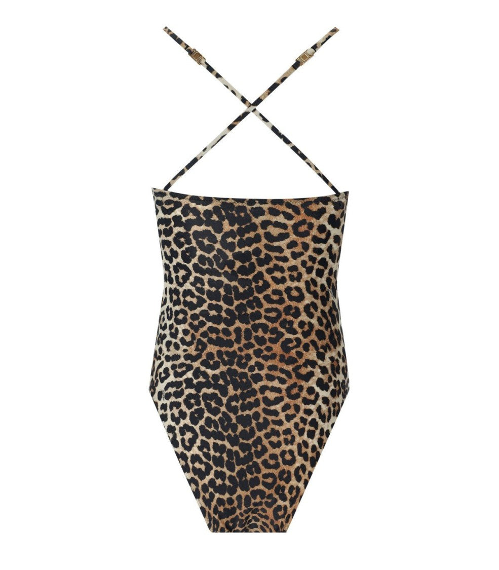 Ganni Leopard-Print Swimsuit