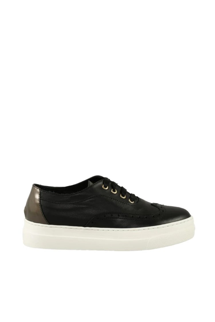 Twelve Style Division Leather Sneakers - Black/Grey