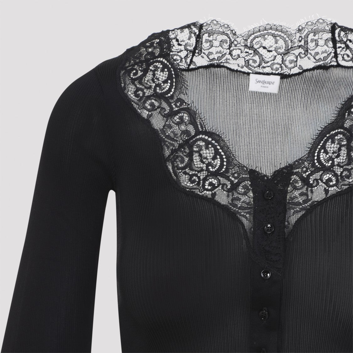 Saint Laurent Black Silk Cardigan
