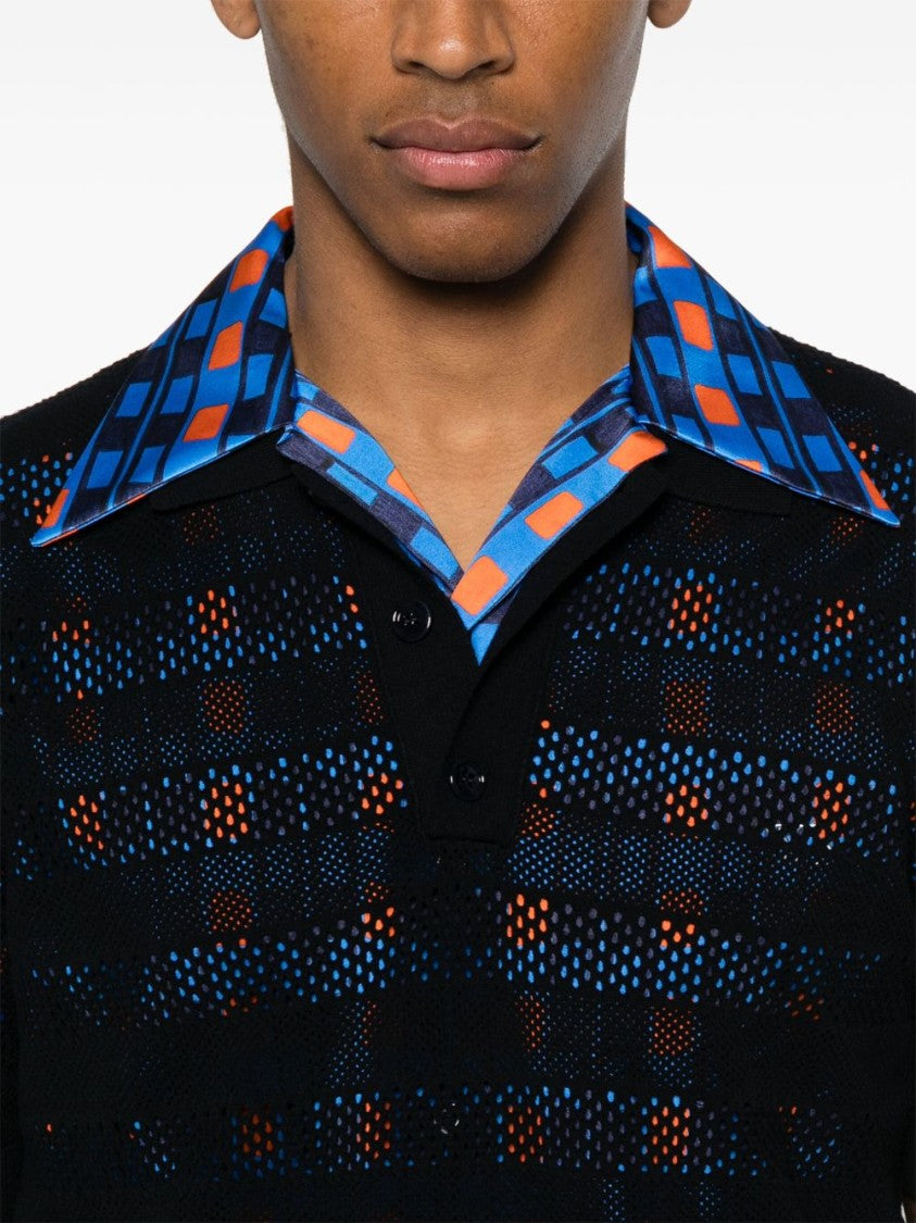 Dries Van Noten Navy Blue Short Sleeve Polo Shirt