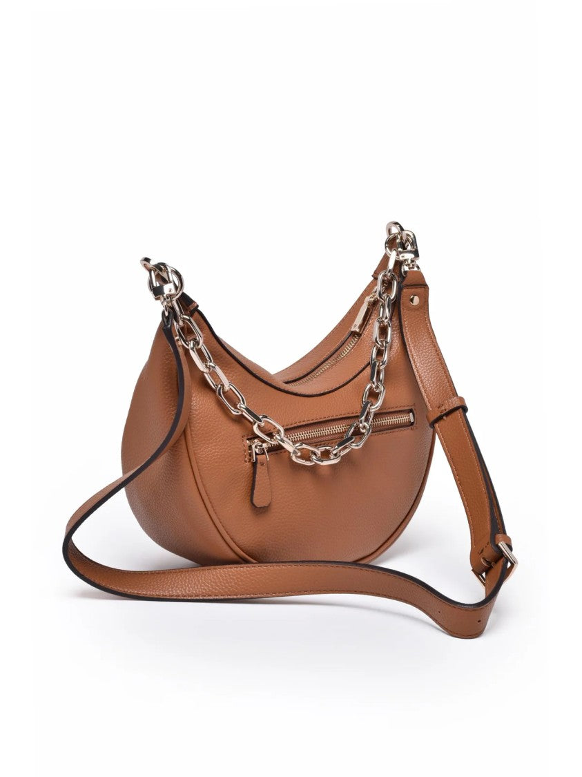 Guess Brown Polyurethane Chain Shoulder Bag