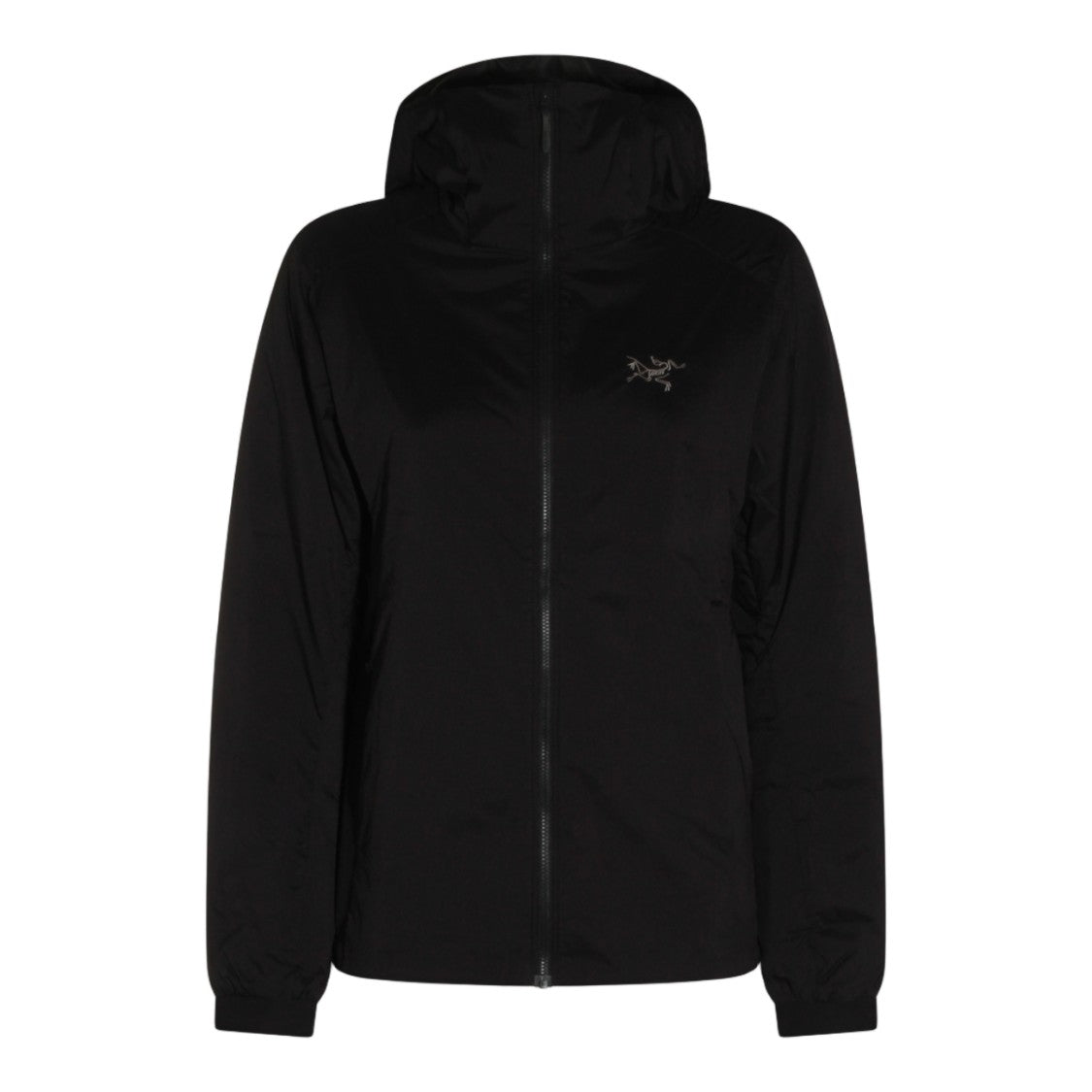 Arc'teryx Minimalist Black Jacket With Full Front Zipper And Hood