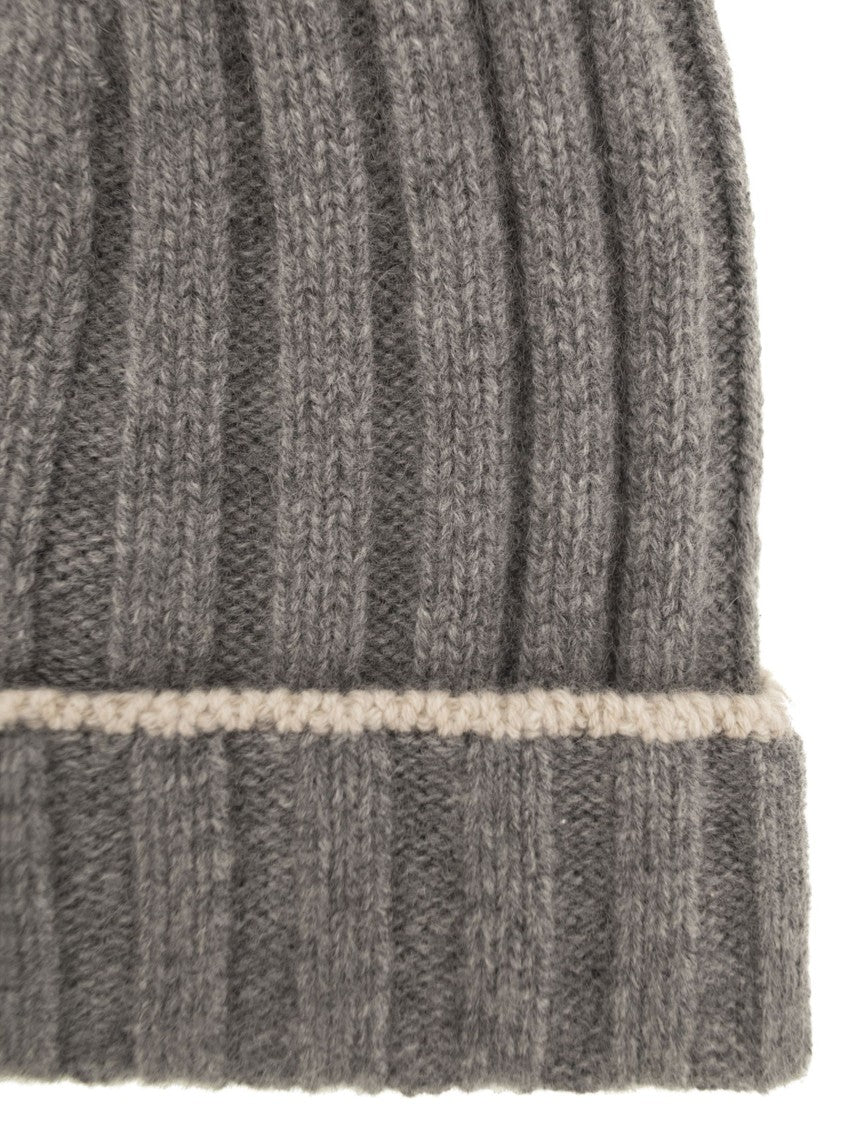 Brunello Cucinelli English Rib Cashmere Knit Beanie