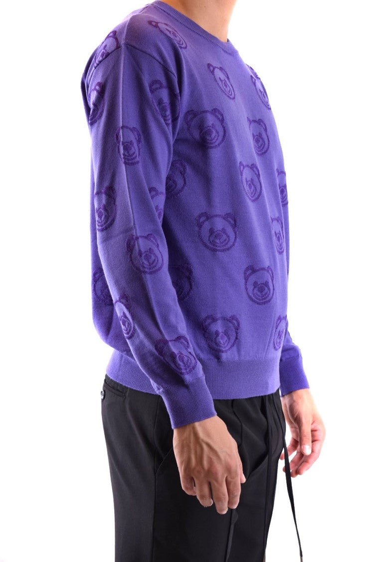 Moschino Multicolor Viscose Knitwear With Bear Pattern