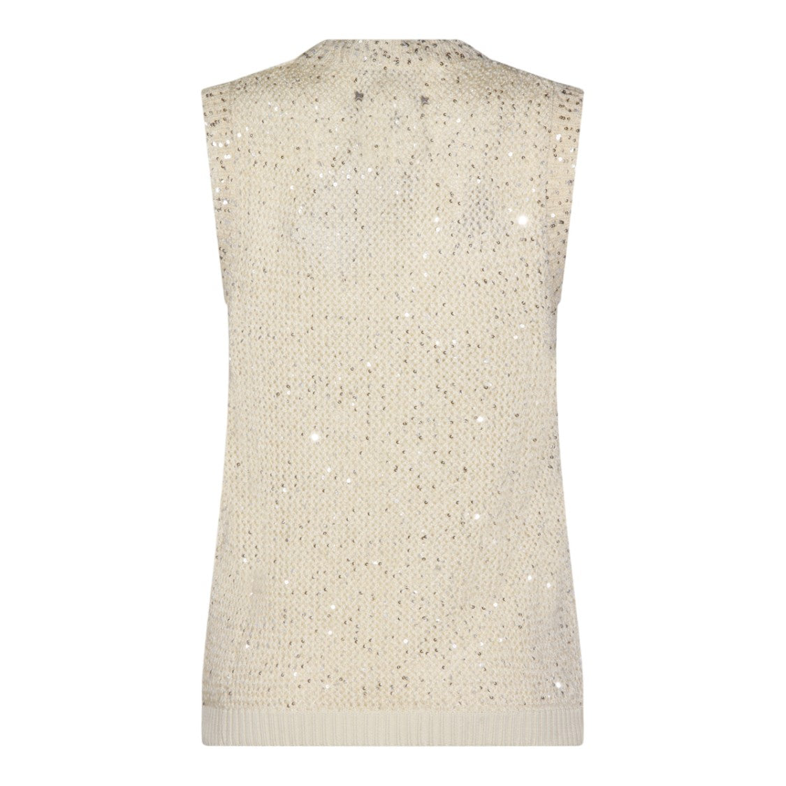 Golden Goose Textured Knit Sleeveless Sweater With Sequined Accents