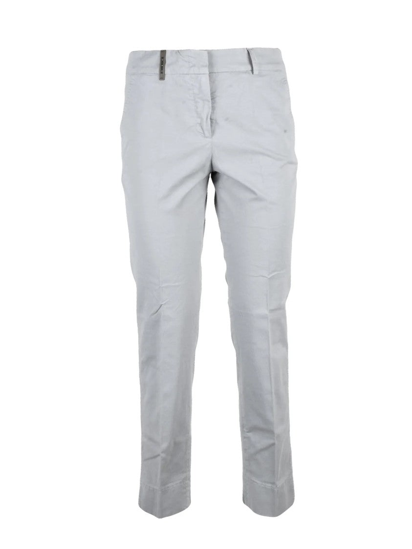 Peserico Light Grey Stretch Cotton Chino Pants