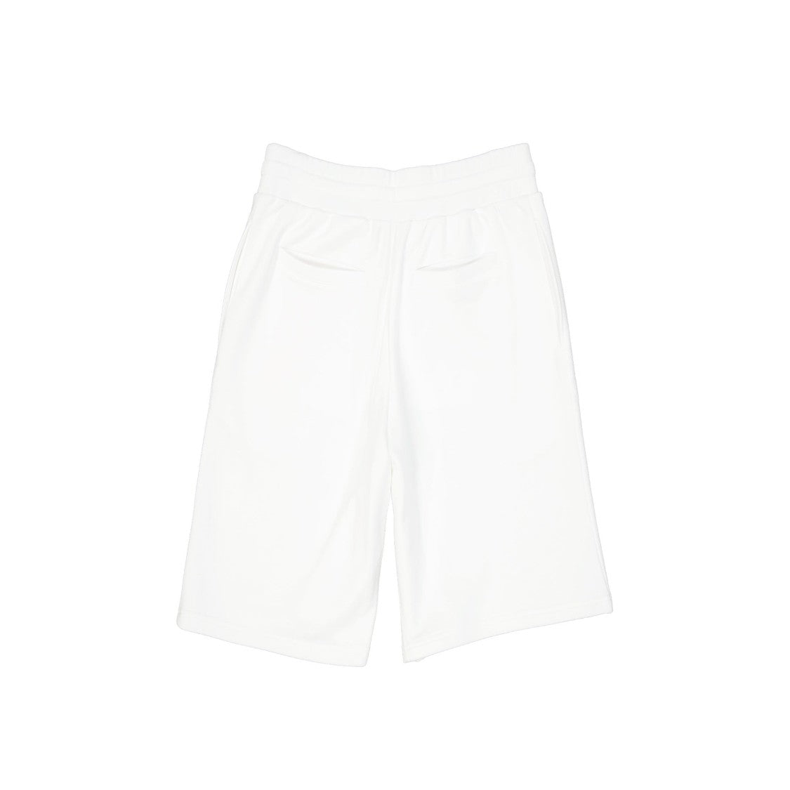 Moschino White Cotton Logo Shorts With Adjustable Waistband