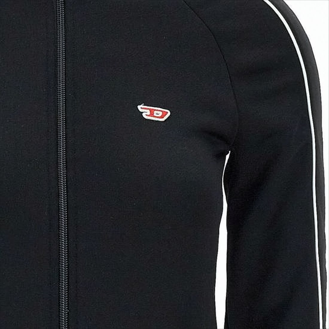 Diesel Cropped Black Jacket With High Collar