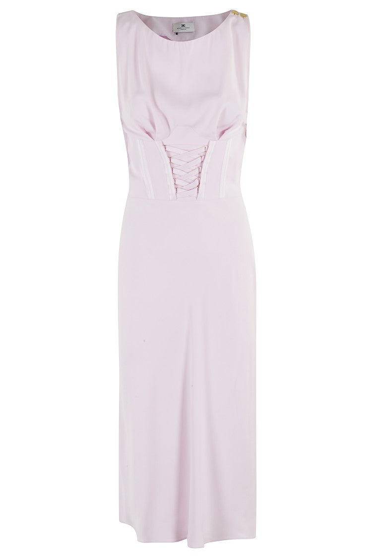 Elisabetta Franchi Sleeveless Midi Dress With Corset Effect