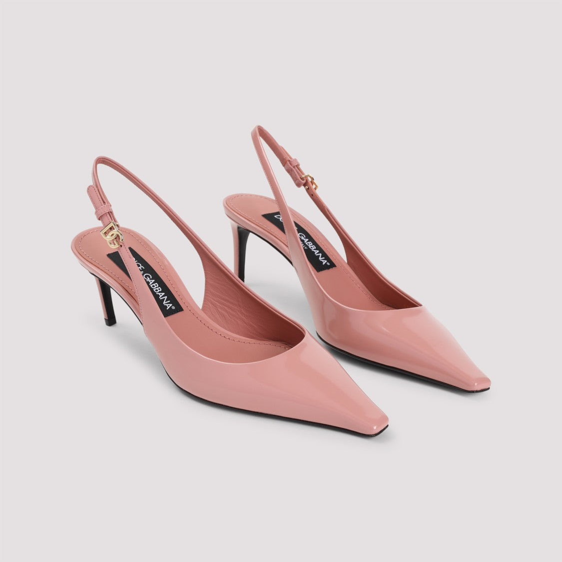 Dolce & Gabbana Glossy Pointed Toe Slingback Heels