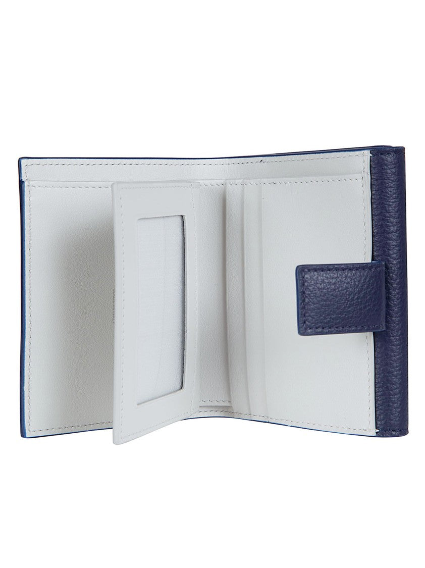 Ferragamo Versatile French Wallet In Pebbled Calf Leather
