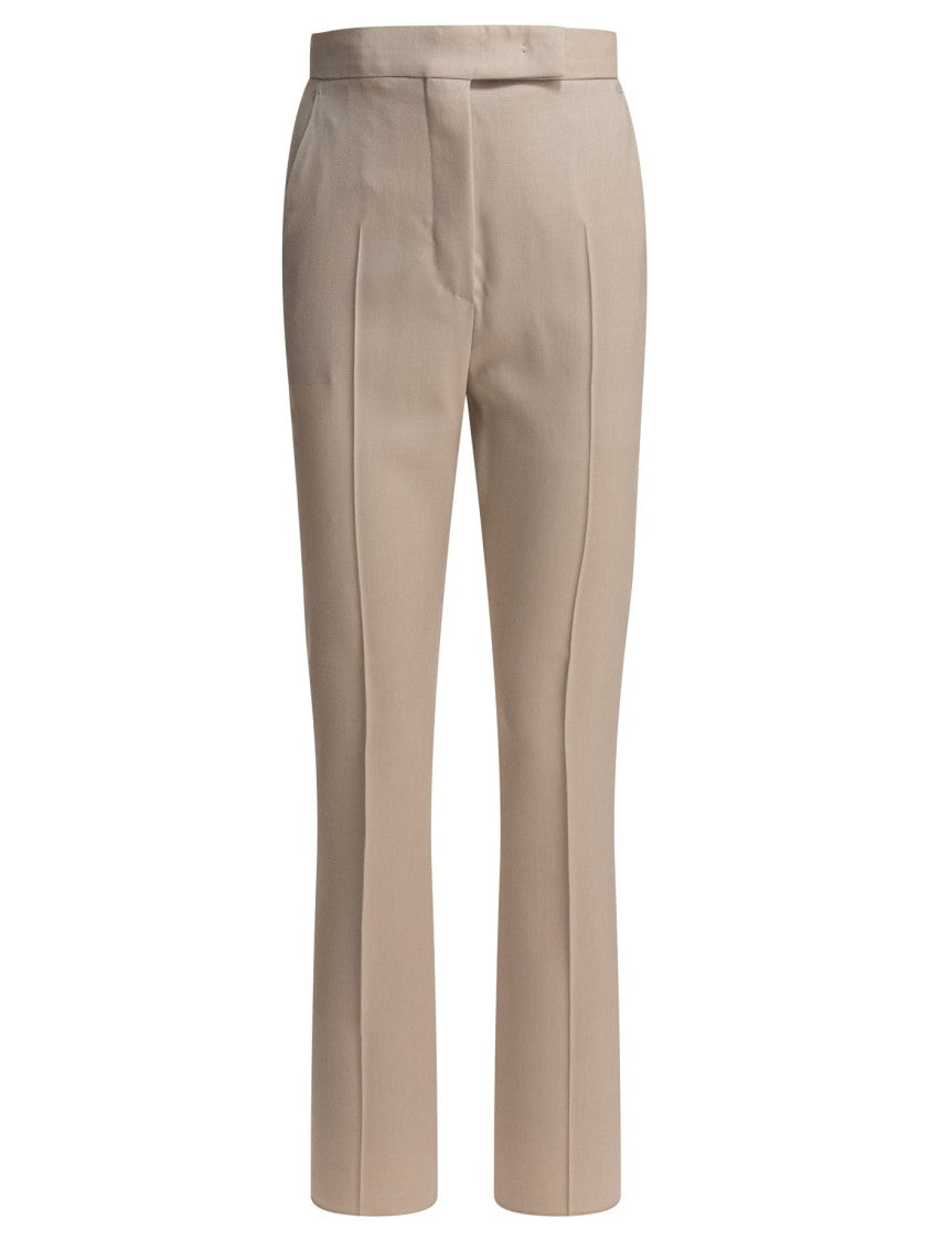 Max Mara Tailored Beige Straight-Leg Trousers