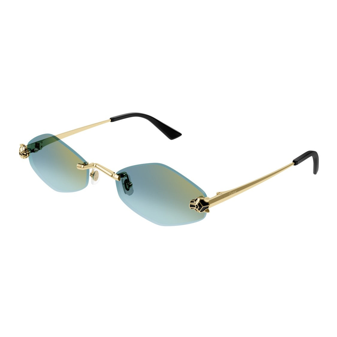 Cartier Rimless Sunglasses With Gradient Lenses And Panther Motif