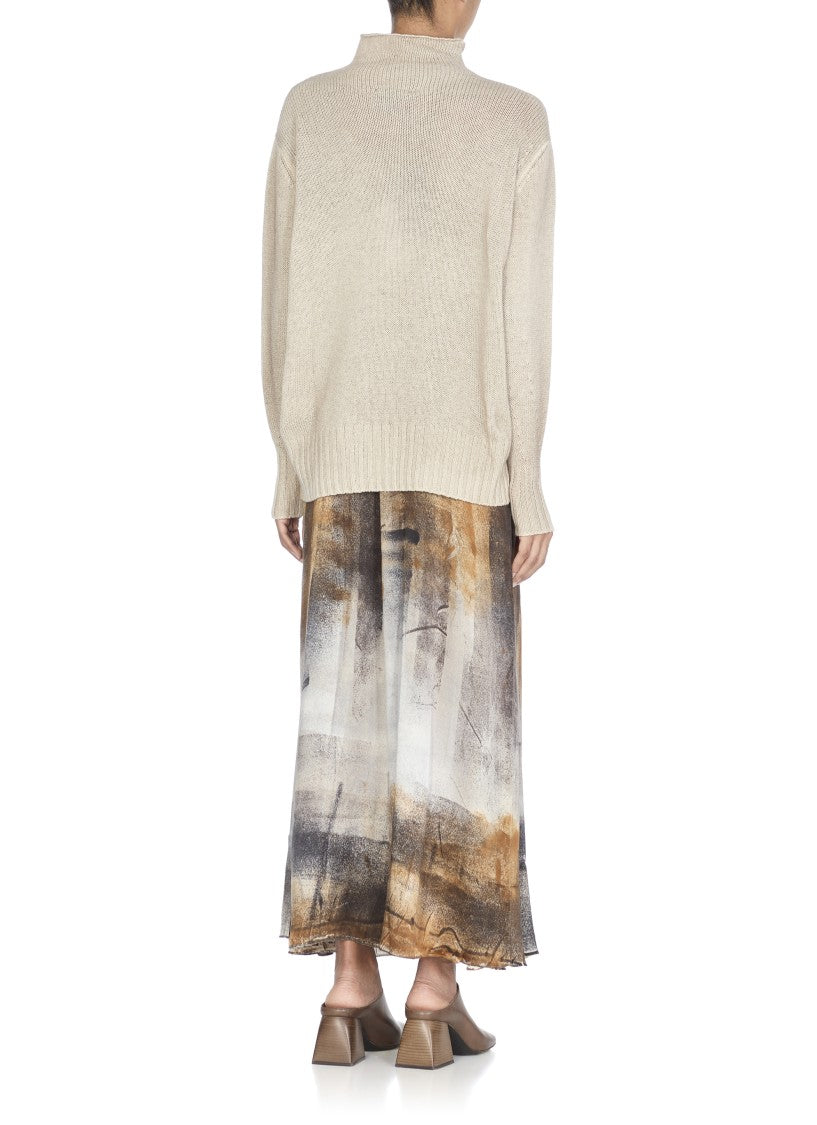 Avant Toi Beige Cashmere Sweater With Crew Neckline