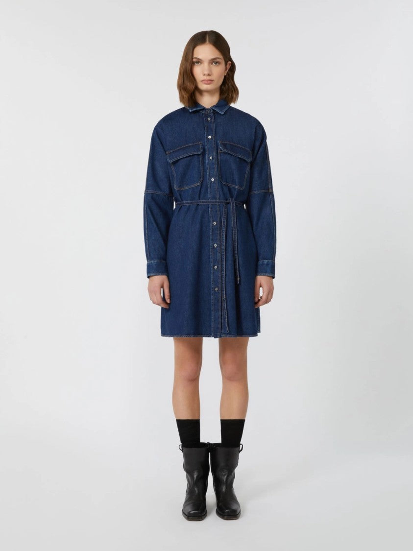 Max Mara Elegantly Tailored Balenio Dress In Timeless Blue