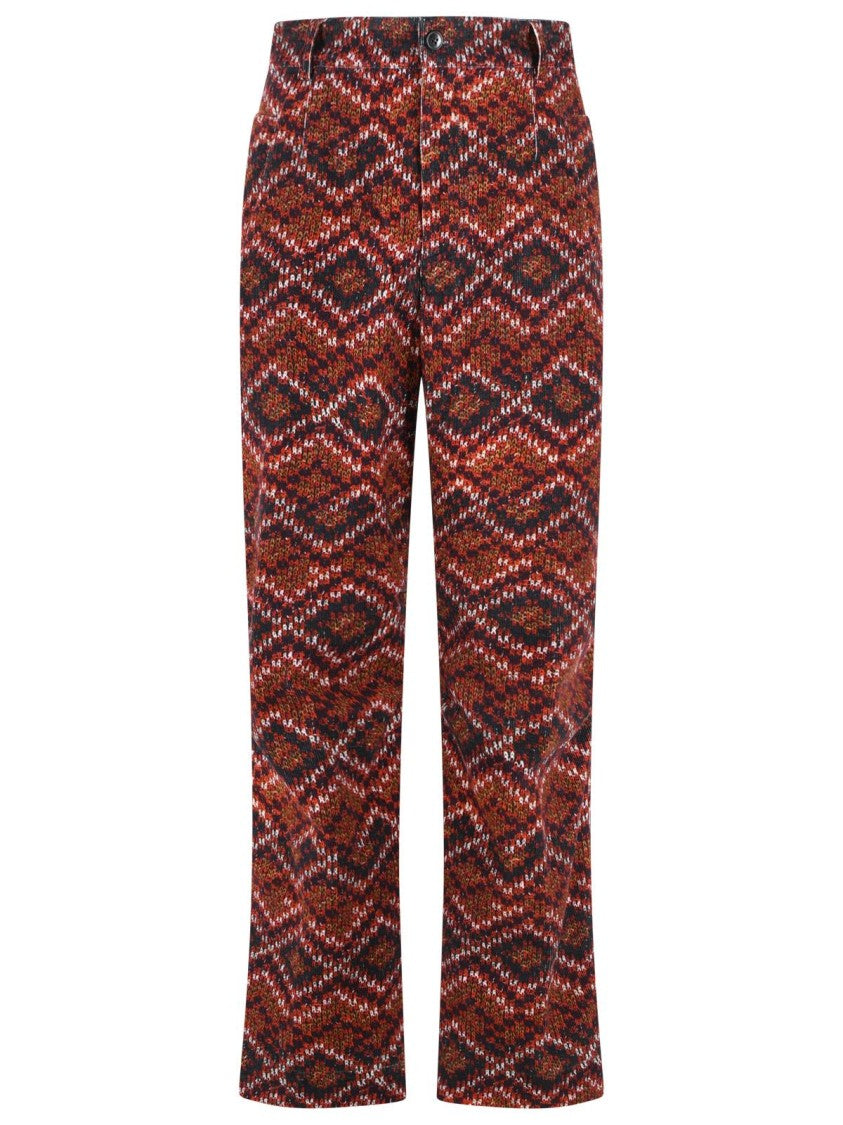 Dries Van Noten 'Pencks' Red Cotton Pants
