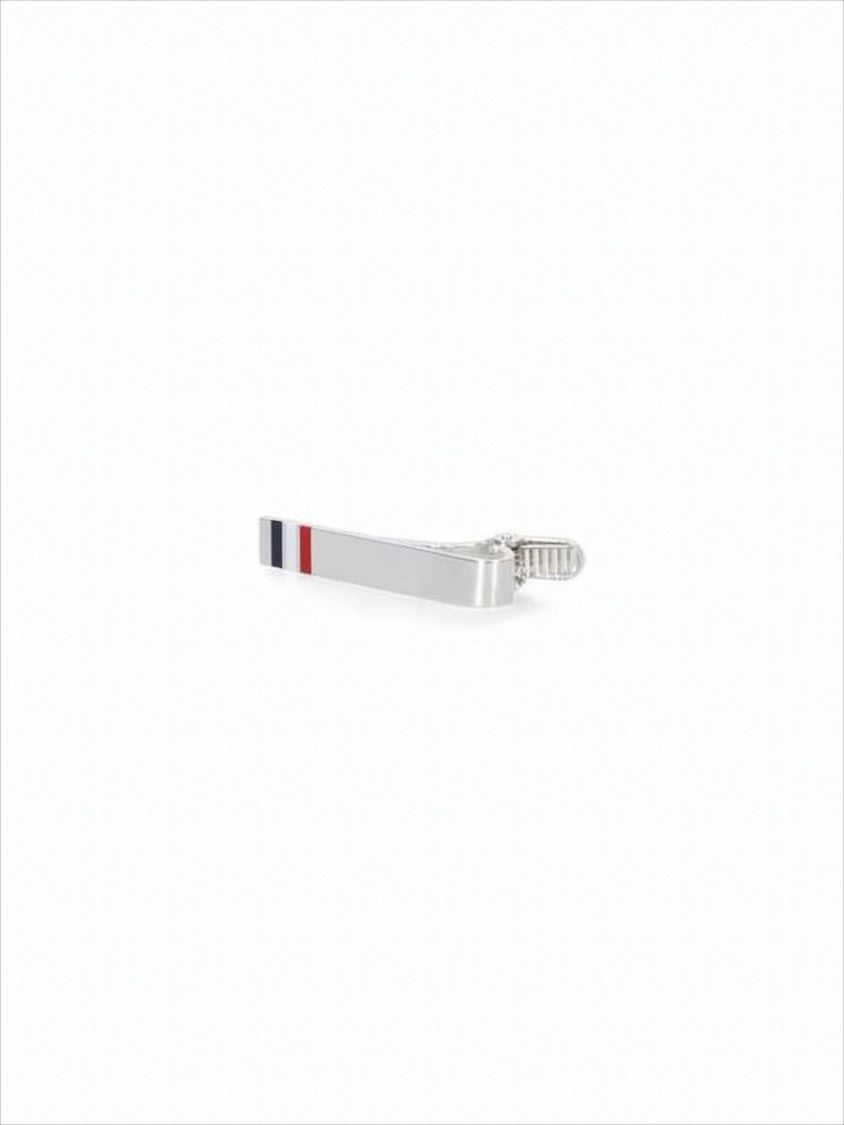 Thom Browne Silver Tie Clip With Signature Stripes
