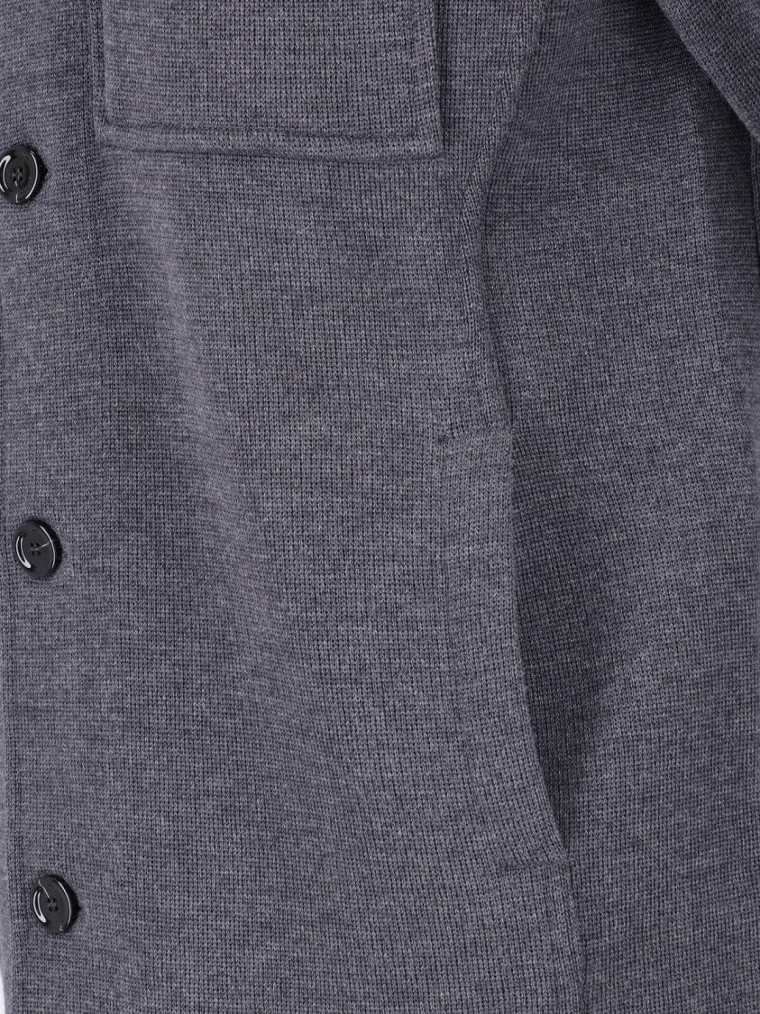 Lardini Gray Virgin Wool Shirt