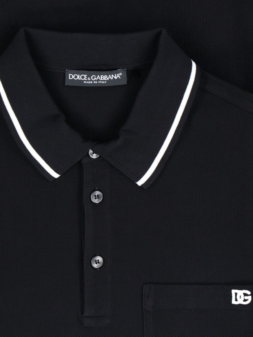 Dolce & Gabbana Logo Polo – Black