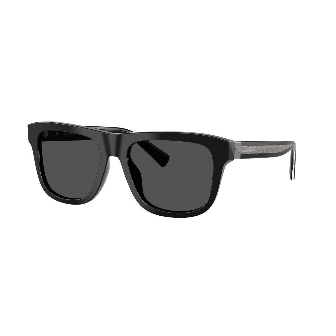 Dolce & Gabbana Bold Rectangular Frame Sunglasses With Textured Temples