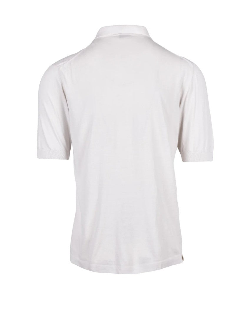 Eleventy Beige Cotton Knit Polo Shirt