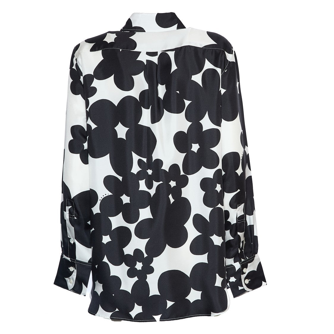 Marni Floral Pattern Black Silk Shirt