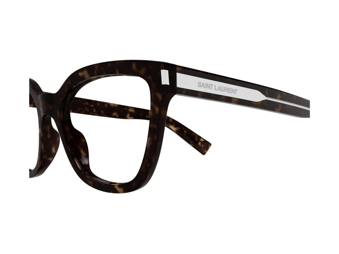 Saint Laurent Sl 748 Striped Tortoiseshell Oversized Square Eyeglasses