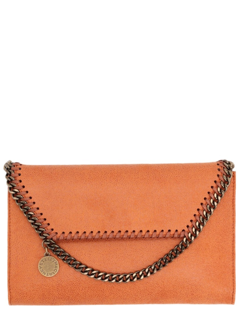 Stella Mccartney Mini Clutch With Textured Polyester And Chain Trim