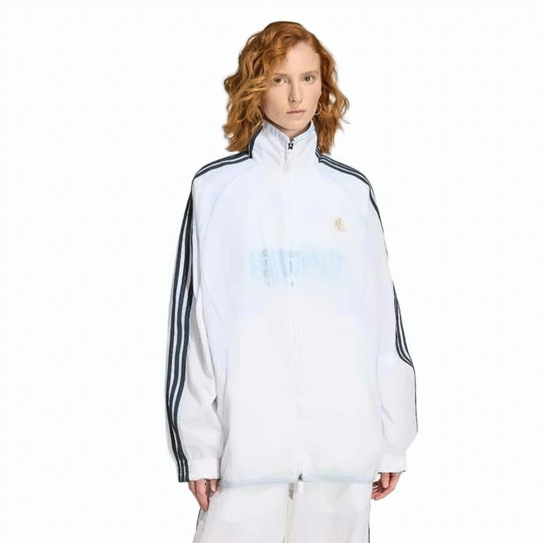 Adidas Lightweight Zip-Up Jacket With High Collar And Contrasting Stripes