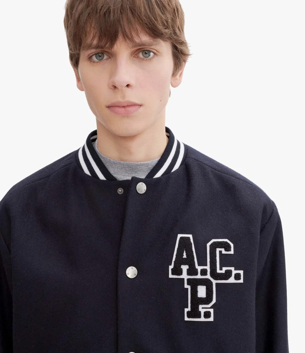 A.P.C. Unisex Dark Navy Varsity Jacket