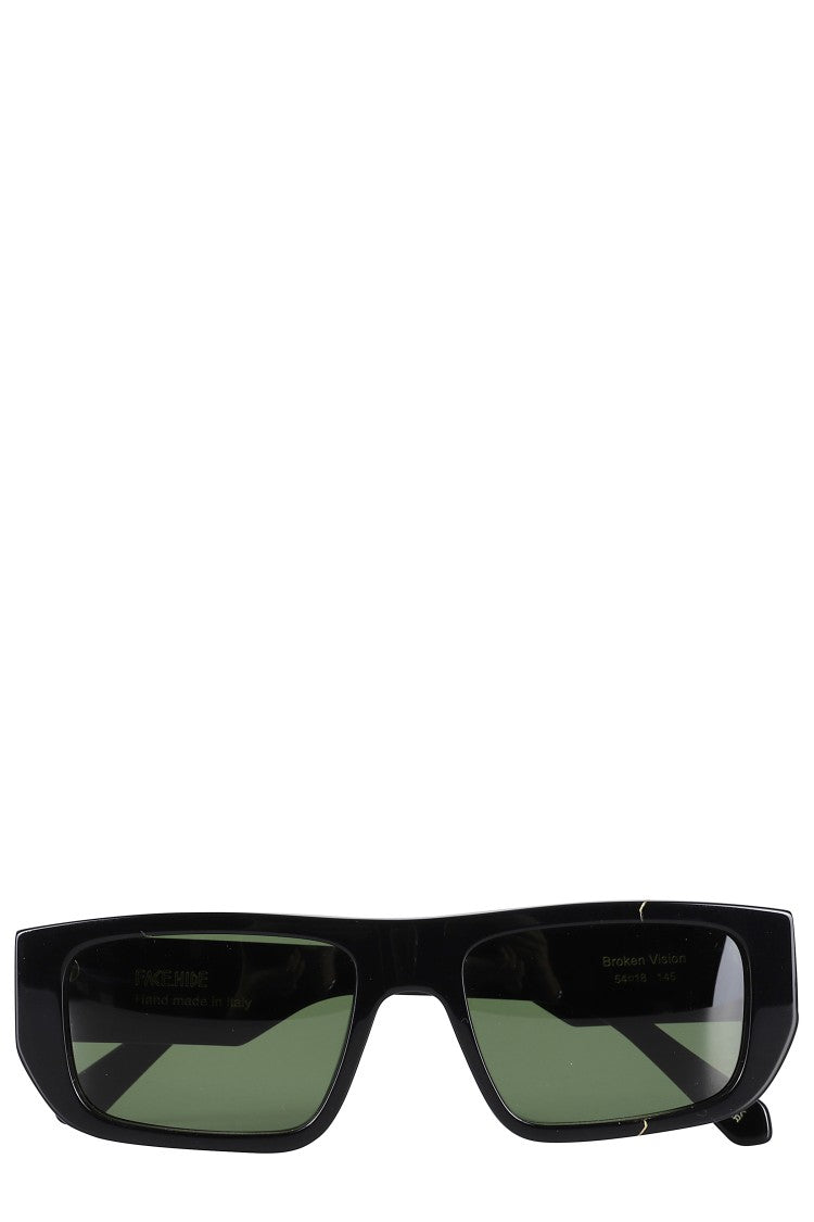 Face.Hide Broken Vision Glasses - Black Temple