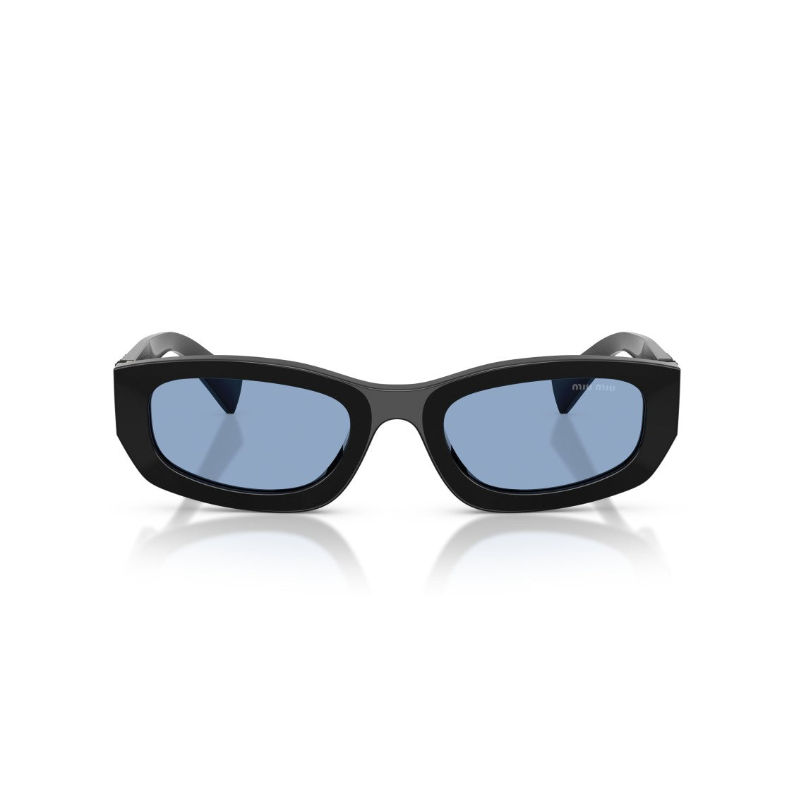 Miu Miu Rectangular Sunglasses With Blue-Tinted Lenses And Logo Detail