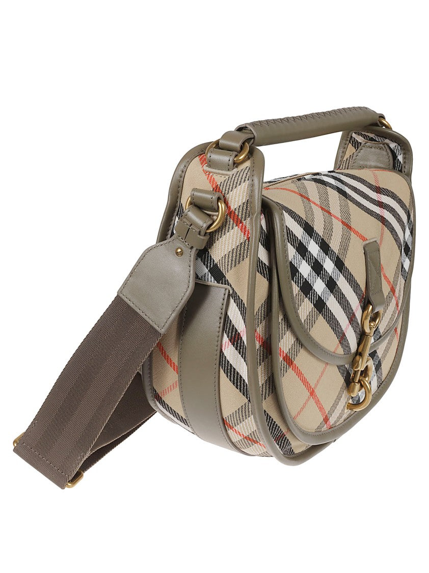 Burberry Structured Leather Top Handle Bag