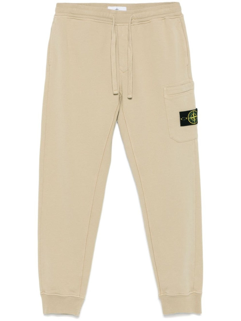 Stone Island Beige Trousers With Tapered Leg
