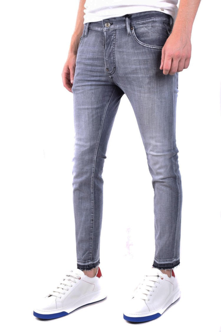 Dsquared2 Grey Faded Cotton Blend Jeans