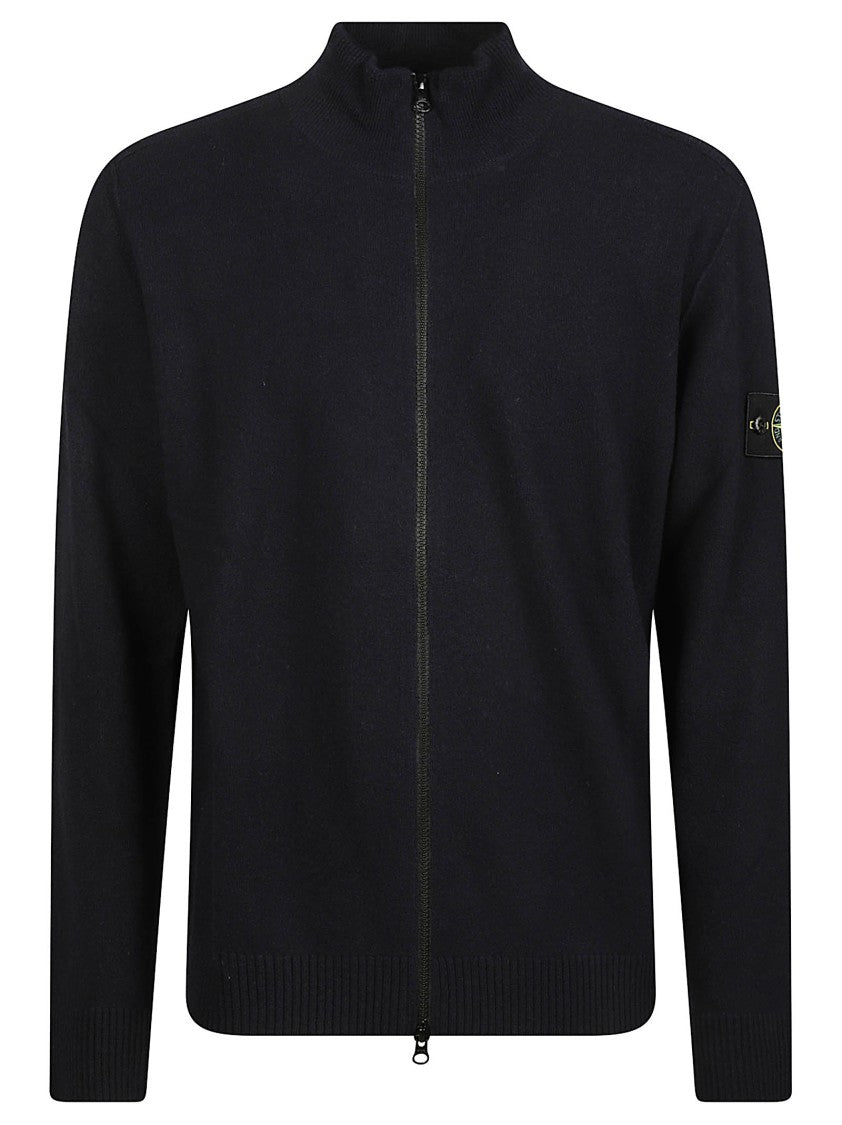 Stone Island Rws High Collar Full-Zip Virgin Wool Sweater