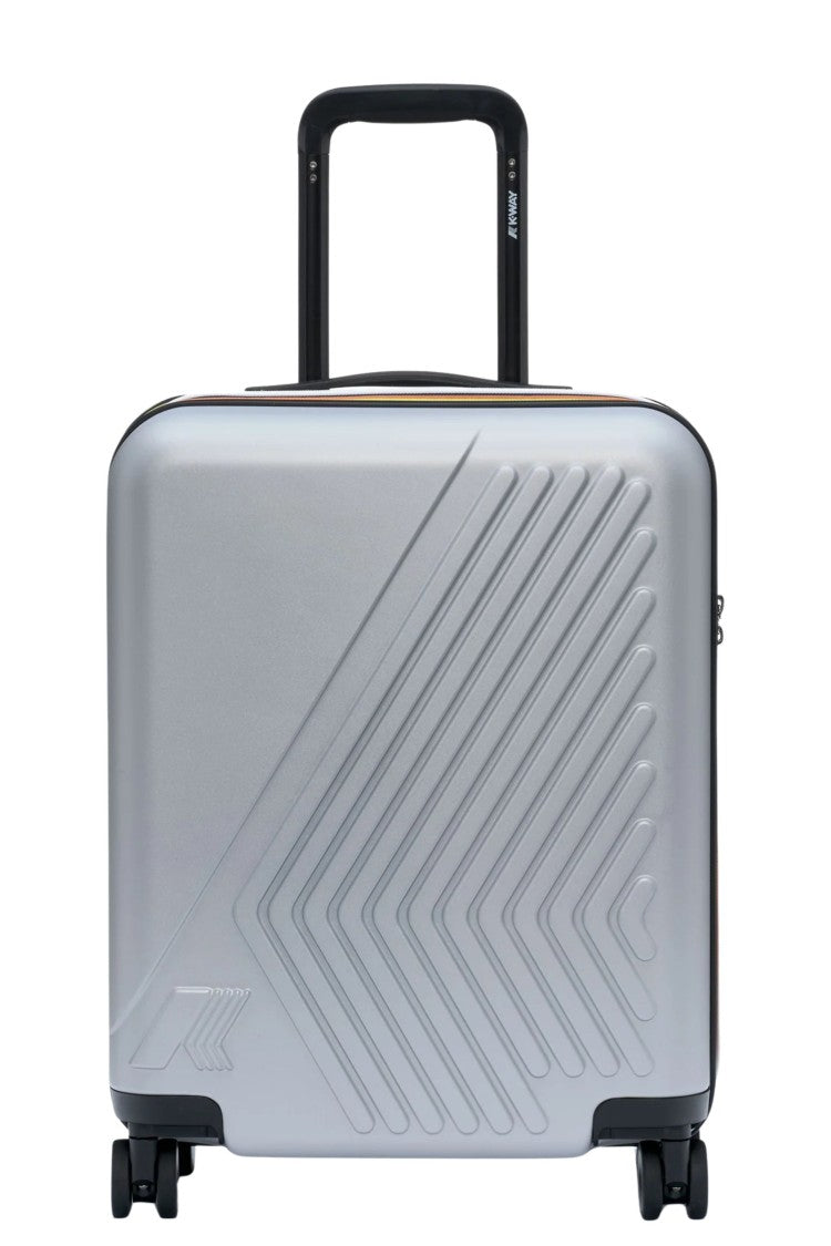 K-Way Grey Eudoxie Logo Monogram Embossed Polycarbonate Trolley