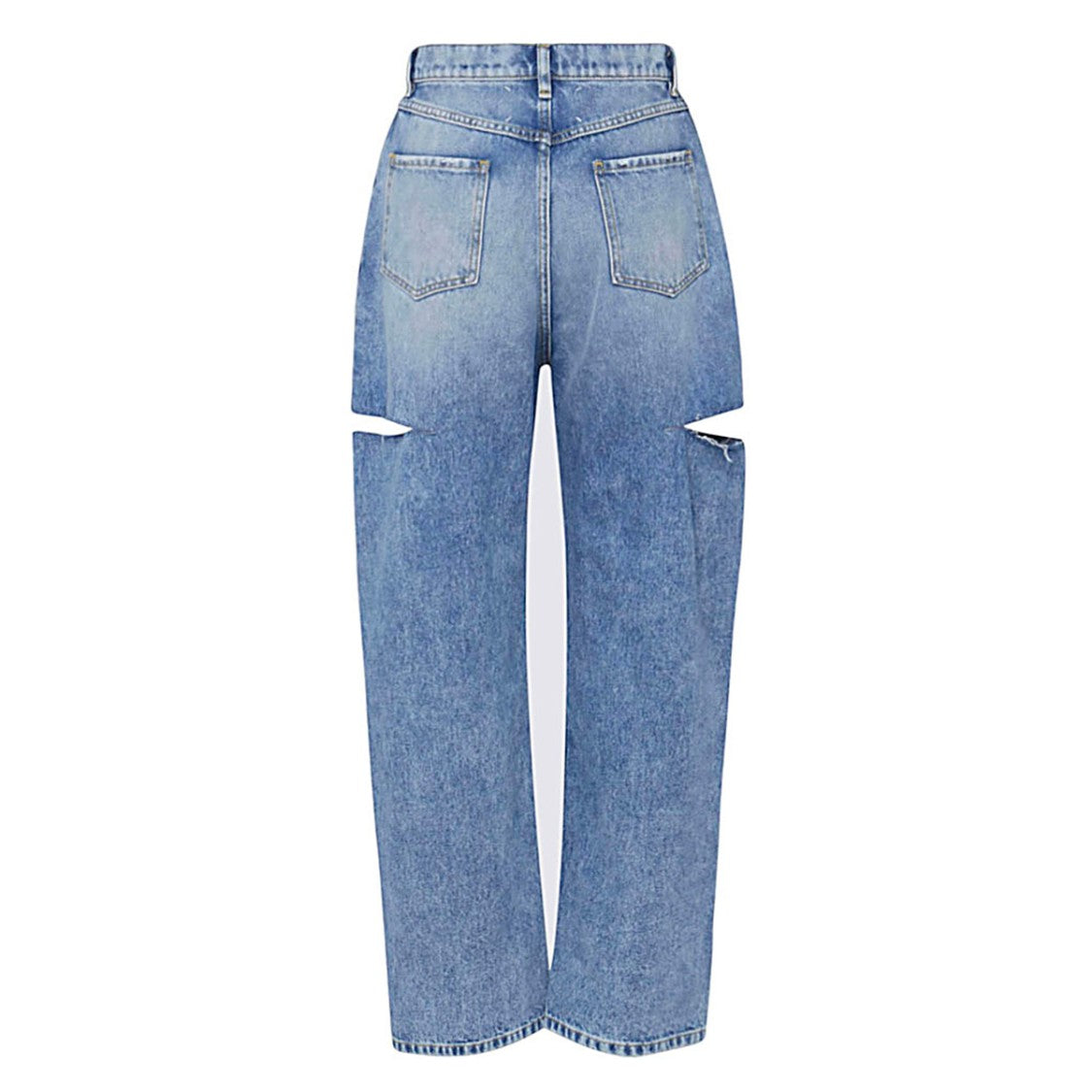 Maison Margiela Blue Cotton Denim Jeans With Cut-Out Detailing