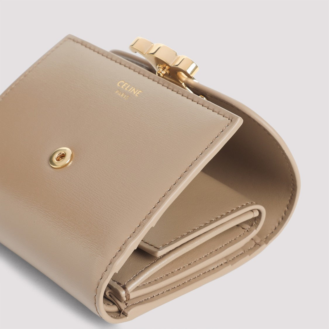 Celine Smoked Brown Leather Small Flap Wallet