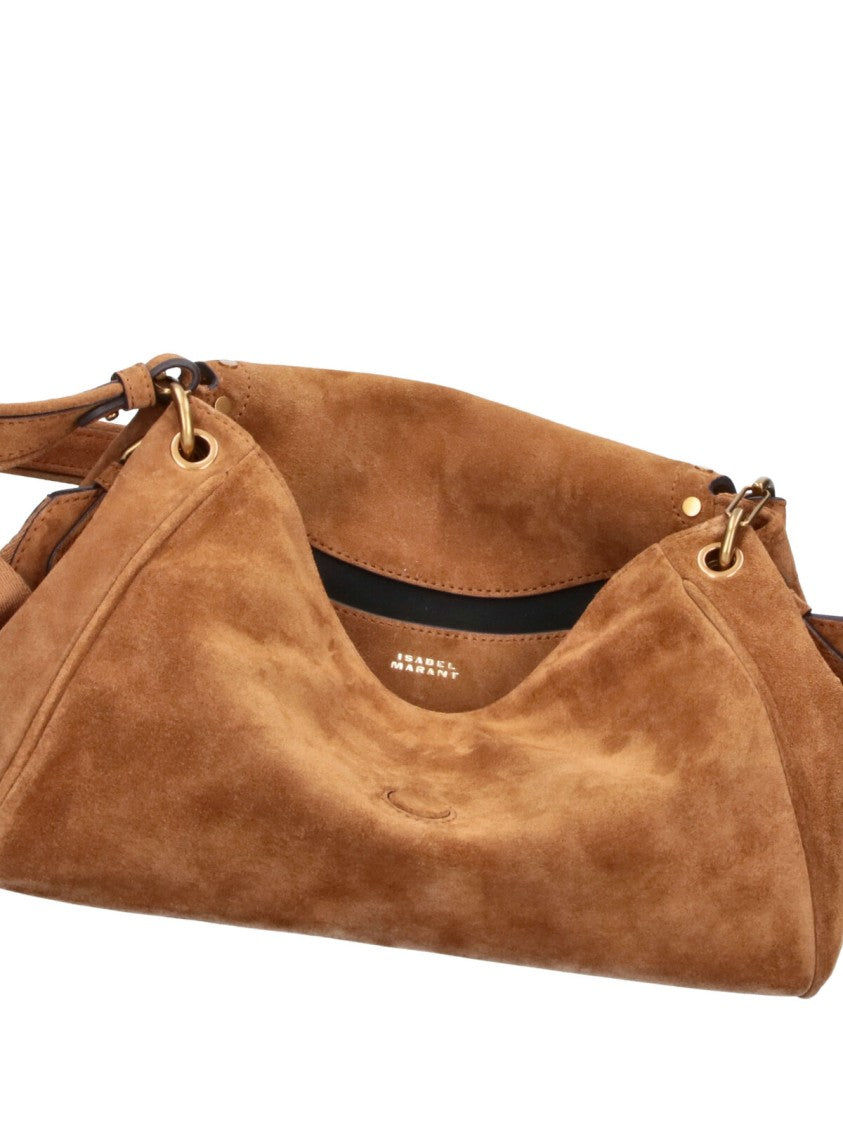 Isabel Marant Brown Chany Studded Suede Shoulder Bag