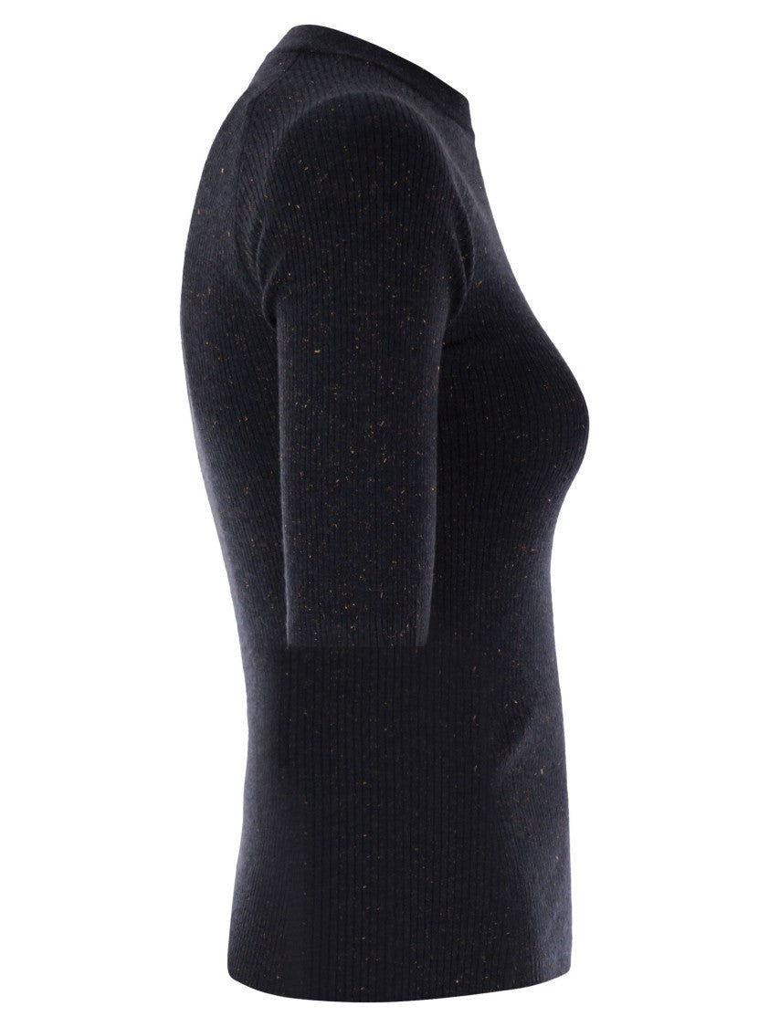 Brunello Cucinelli Sparkling Ribbed Cashmere Sweater