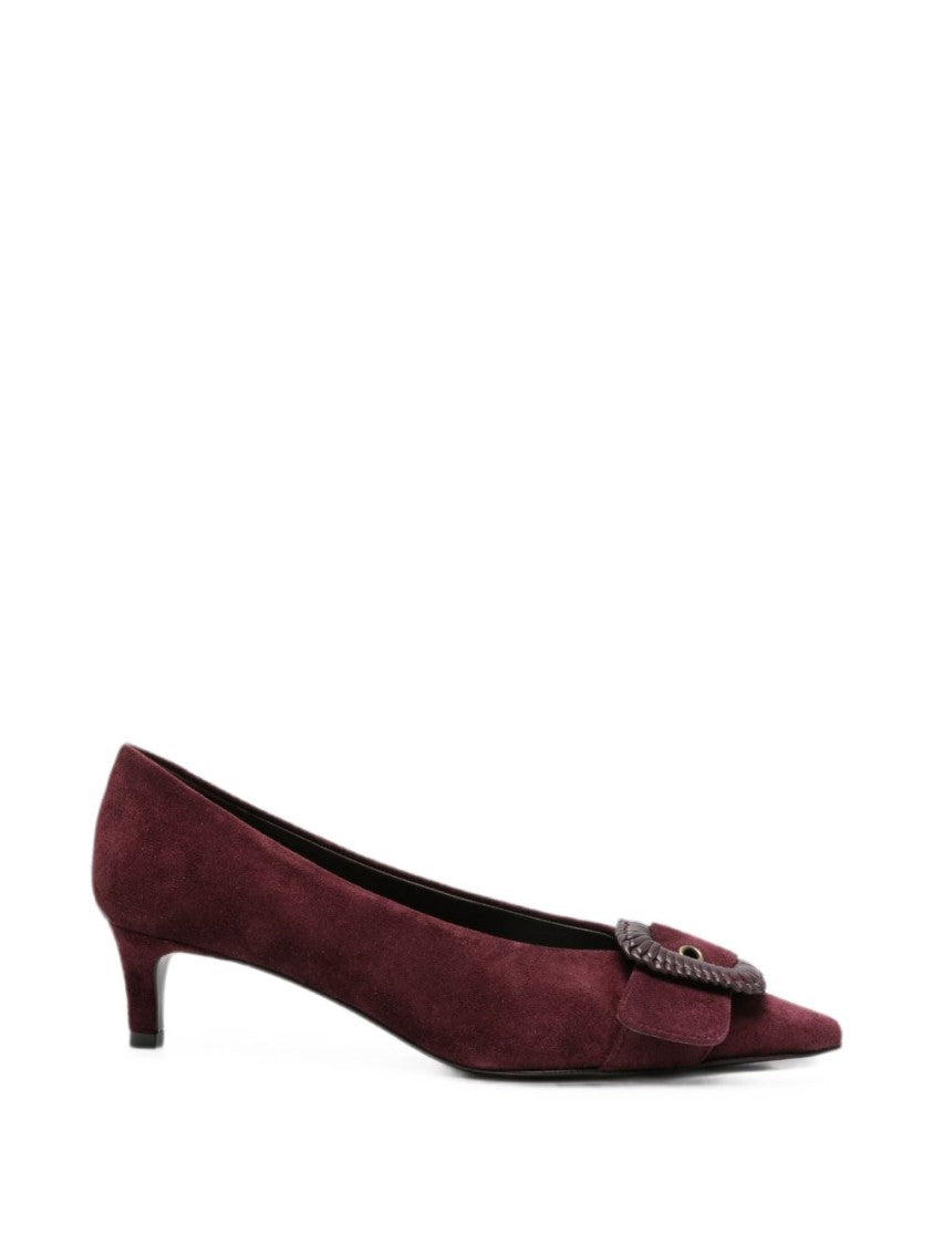 Roberto Festa Suede Kitten Heel Pumps - Burgundy
