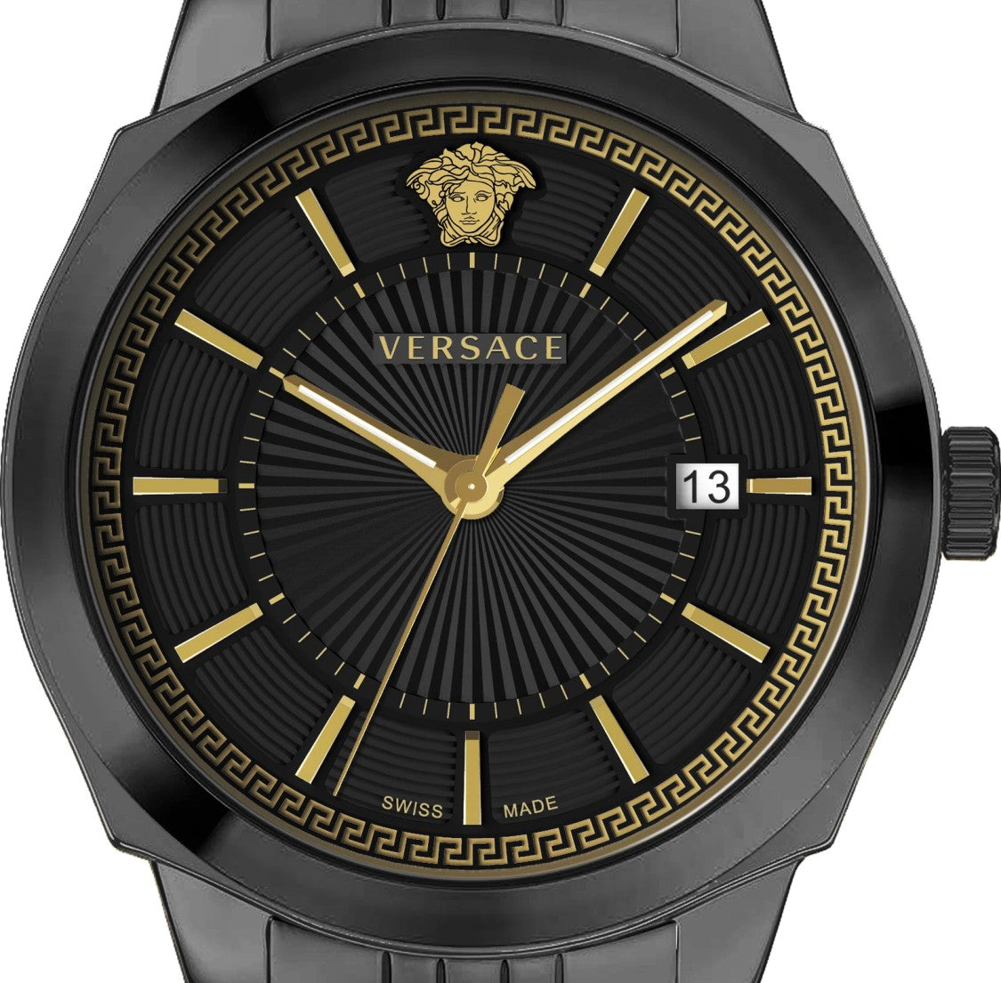 Versace Icon Classic 42 Mm Black Stainless Steel Versace Watch