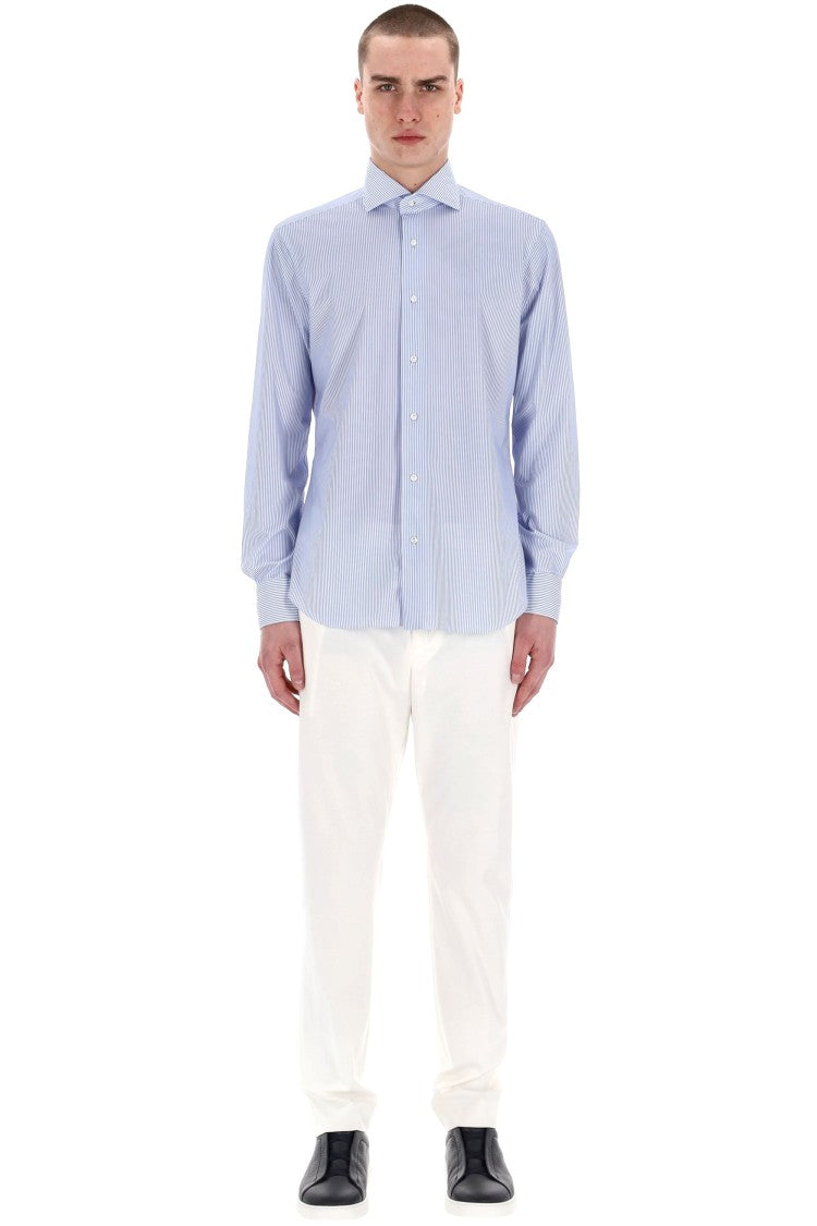 Barba “La Polo” Superlight Technical Fabric Stripe Shirt