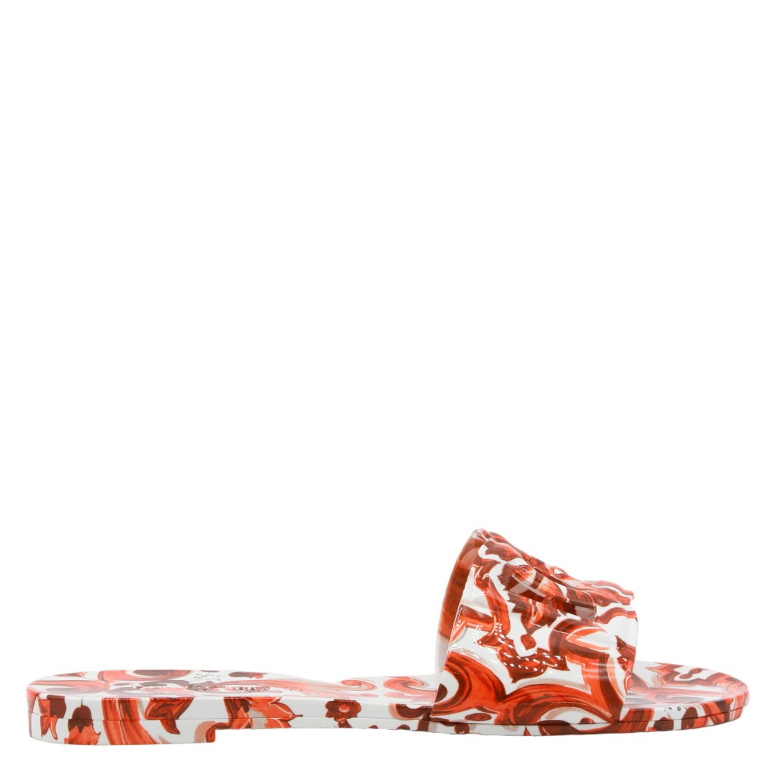 Dolce & Gabbana Artistic Slip-On Flat Sandals With Intricate Swirling Pattern