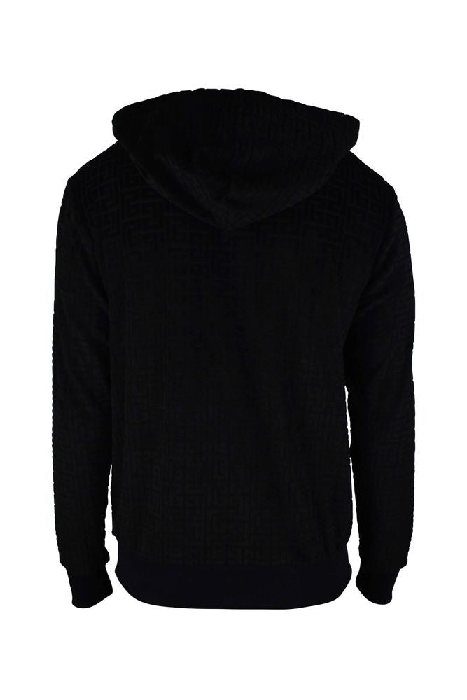 Balmain Black Monogram Velvet Cardigan