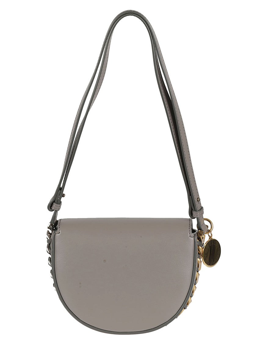 Stella Mccartney Half-Moon Structured Bag With Gold Chain Accents