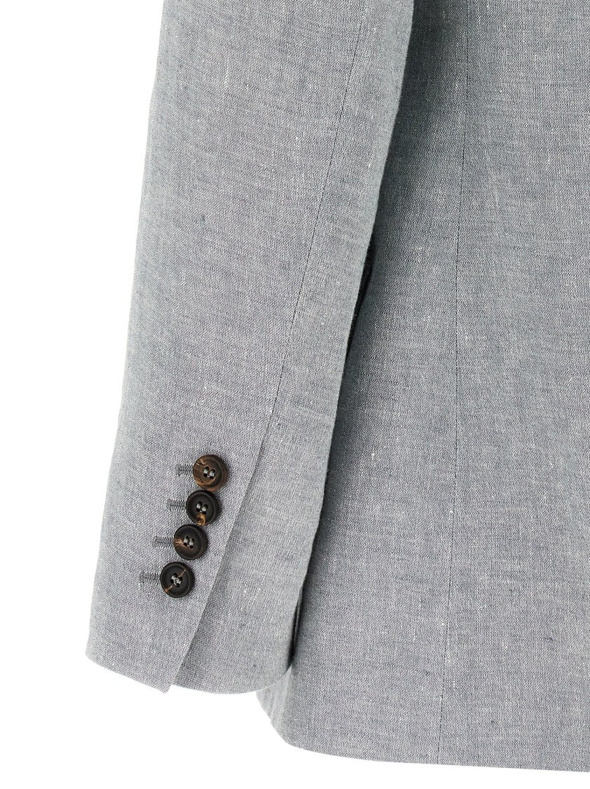 Brunello Cucinelli Sparkling Canvas Blazer With Lamé Thread